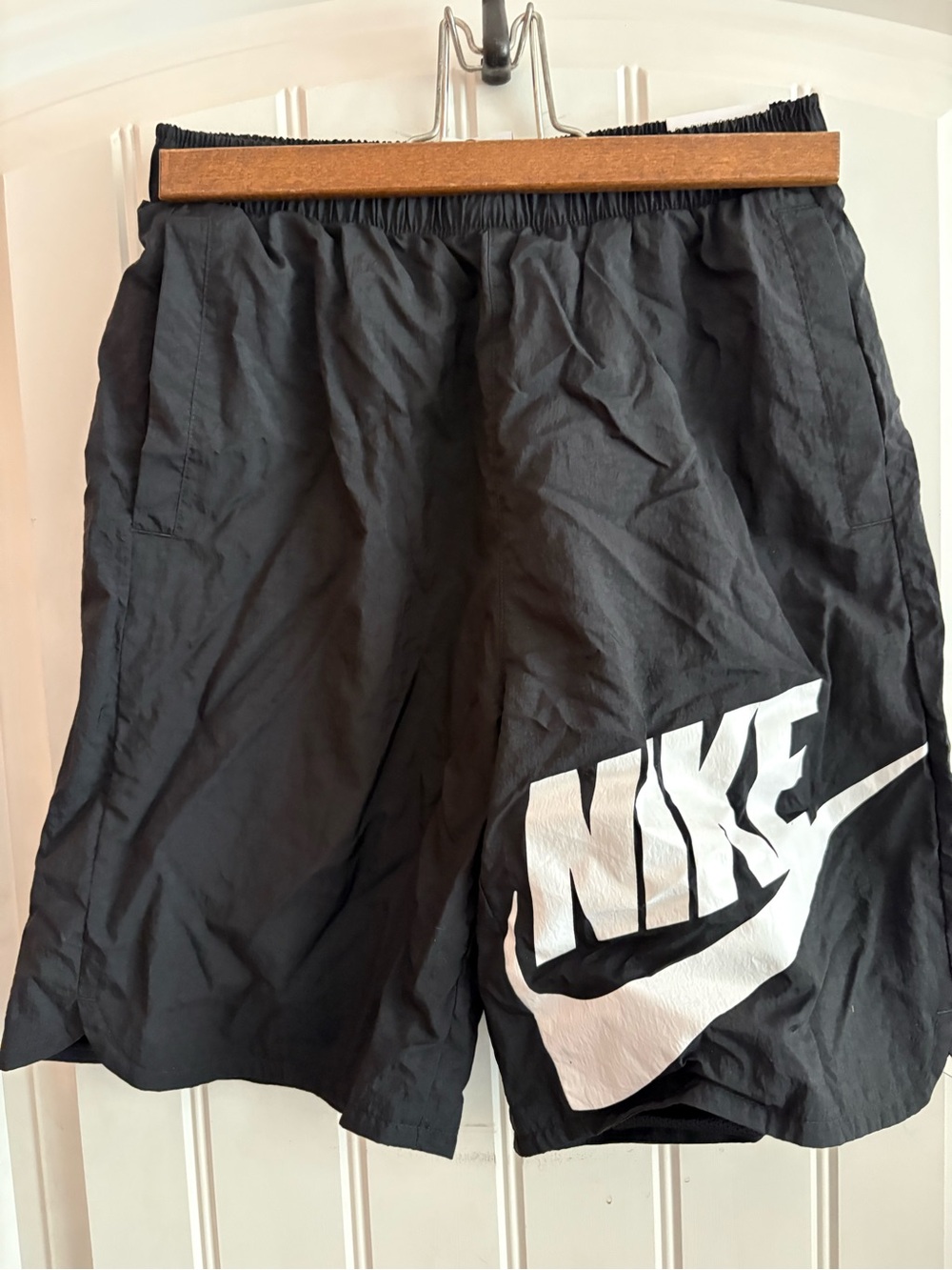 Nike Black Shorts with Large White Logo